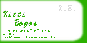 kitti bogos business card
